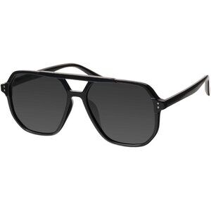Mosanana Sunglasses Women Black Oversized Aviator Polarized Lens MS52243 Eyewear